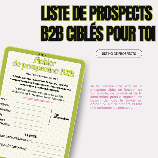 Liste de prospection B2B sur-mesure