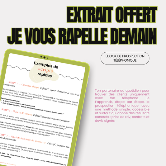 Extrait offert "Je vous rappelle demain"